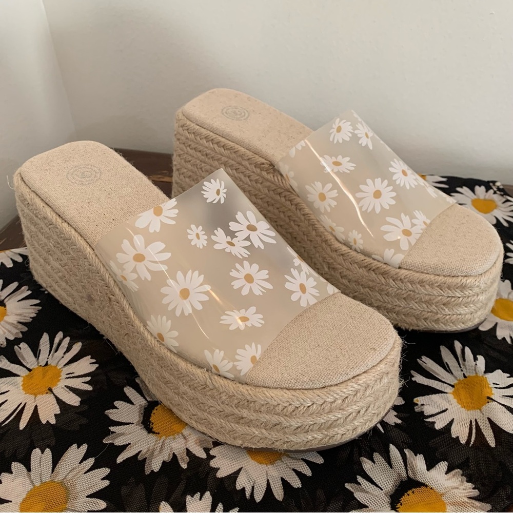 Urban Outfitters Daisy Platform Wedge Espadrille Sandals - Picture 4 of 12
